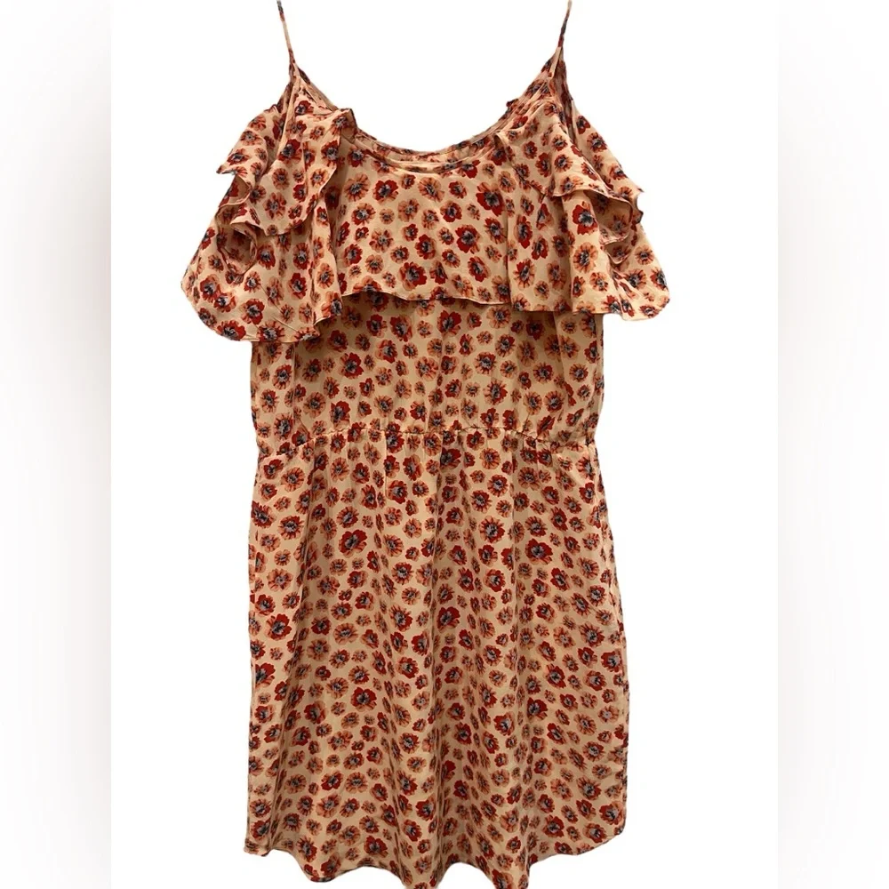 ❤️ EUC REBECCA TAYLOR Red, Blue & Pink Floral Silk Sundress | Women’s Size 4 - Picture 1 of 11
